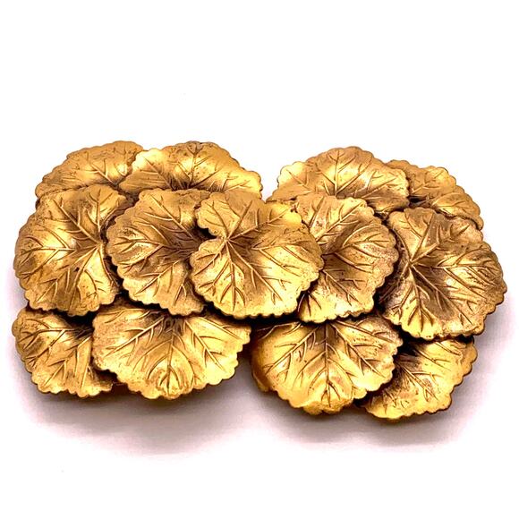 Vintage Pressed Brass Leaf Belt‎ Buckle main image 8